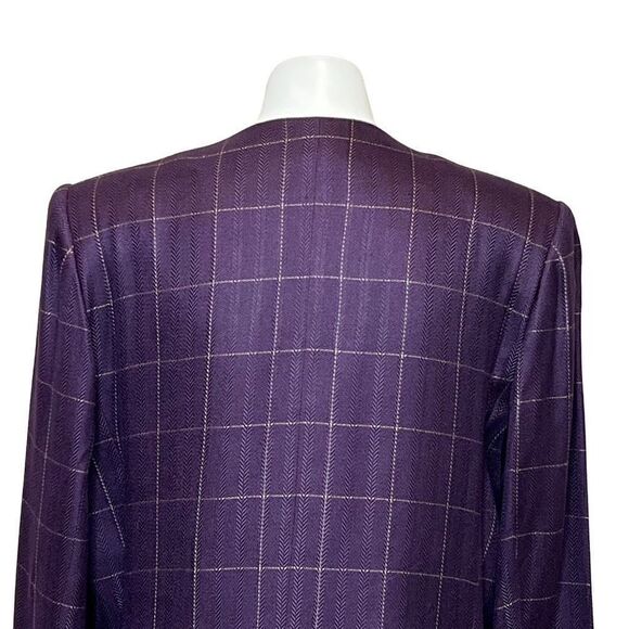 Worthington NWT purple window check double breasted blazer size 16 - Picture 6 of 14